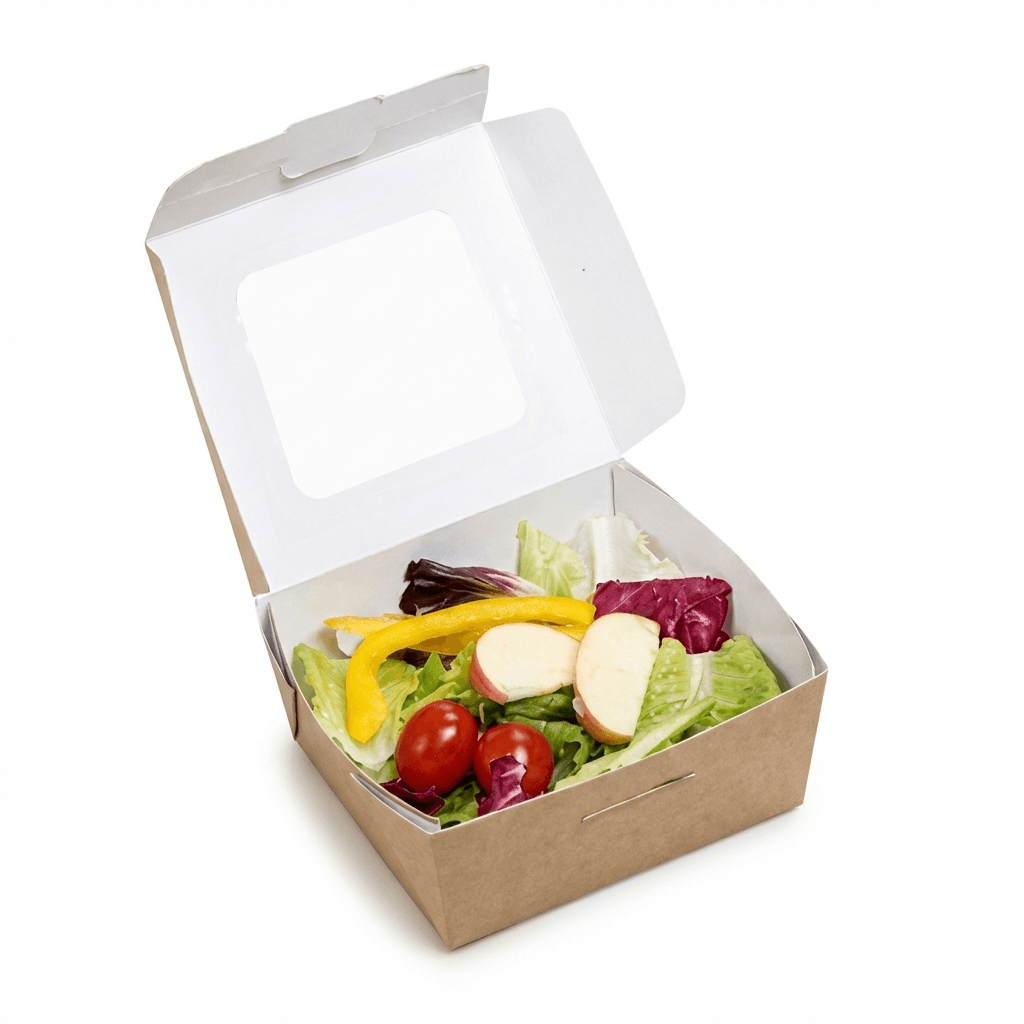 Kraft Paper Salad Box-PLA Window-2