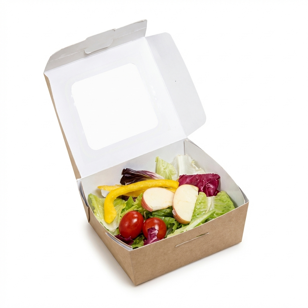 Kraft Paper Salad Box-PLA Window-2 450ml
