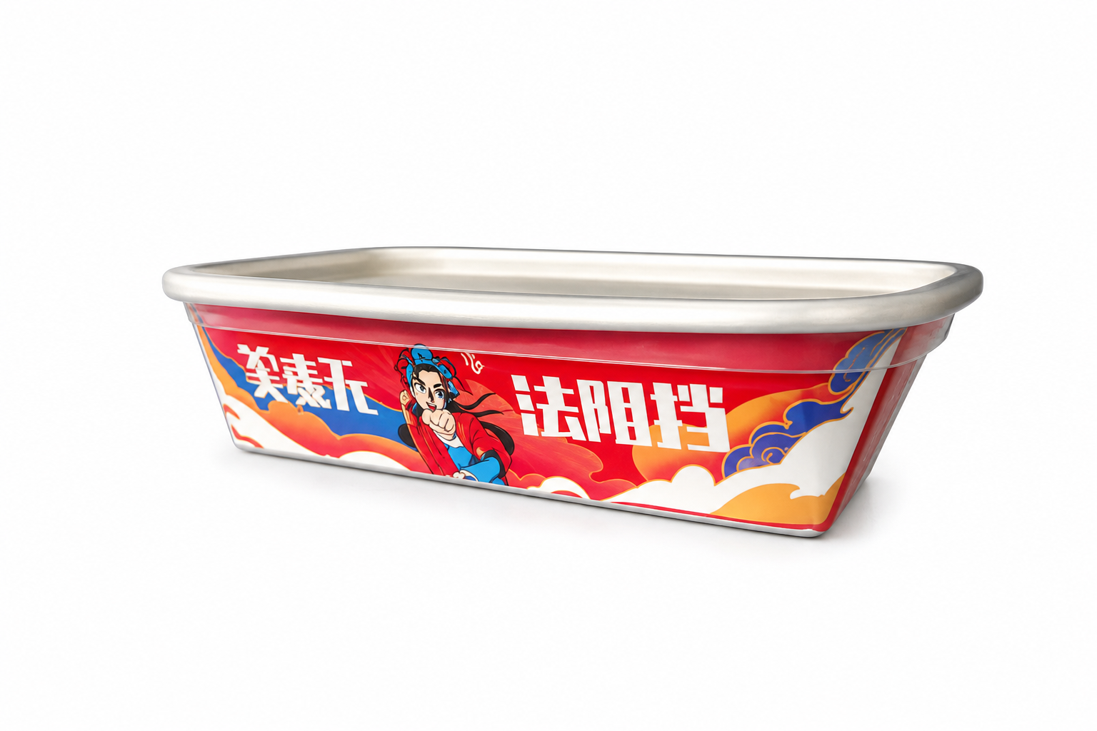 Colored Rectangular Rolled Edge Bowl 1000ml