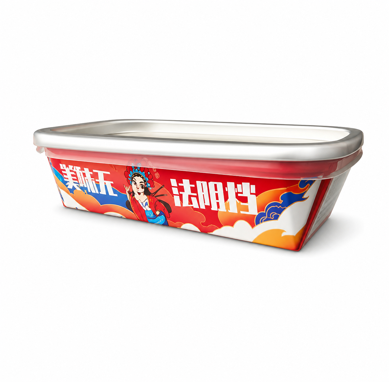 Colored Rectangular Rolled Edge Bowl 750ml